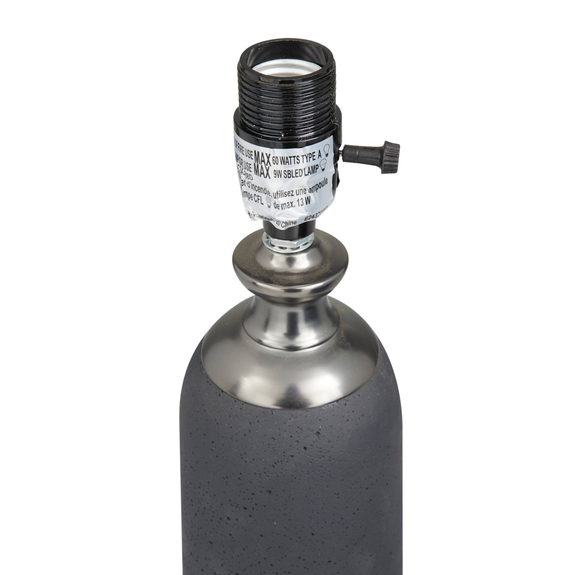 Brown Cement Modern Table Lamp, 23" x 14" x 14"